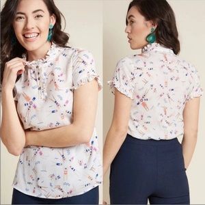 ModCloth Form Of Flattery Ruffled Blouse Size 3X